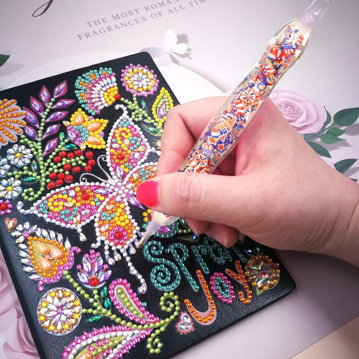 Diamond Painting Pen, 5D Diamond Painting Drill Pen, Diamond Art Tool Accessories Kit, Rhinestone Gem Picker for Diamond Art Nail USA Blue