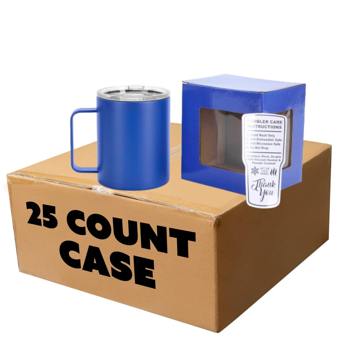 Makerflo 12 oz Powder Coated Camper Mug with Leak-Proof Clear Lid, Ideal for Craft and Personalization (Laser Engraving, UV DTF, Epoxy, and Vinyl)