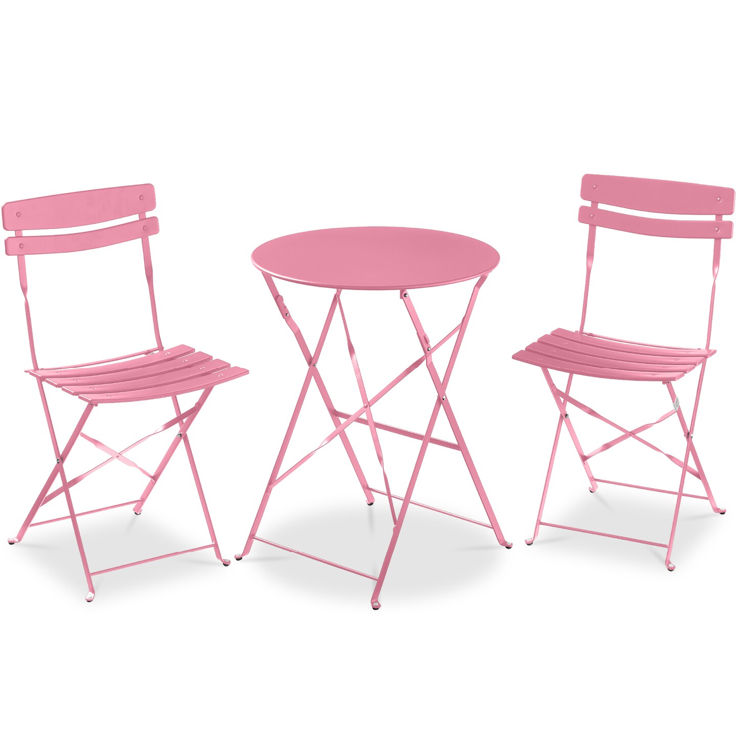 Best Choice Products 3-Piece Small Bistro Set, Folding Patio Furniture Set of 2 Chairs and Table