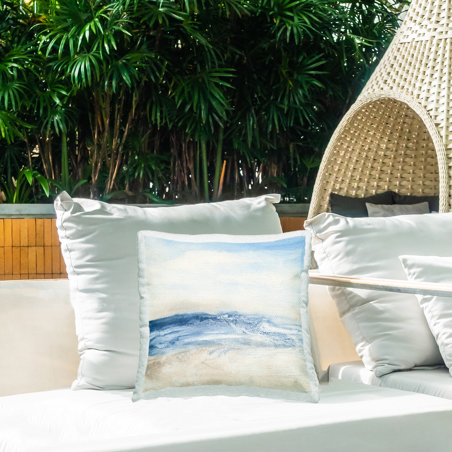 Stupell Industries Abstract Surf & Sand Outdoor Printed Throw Pillow Design by Chris Paschke, 18 x 7 x 18