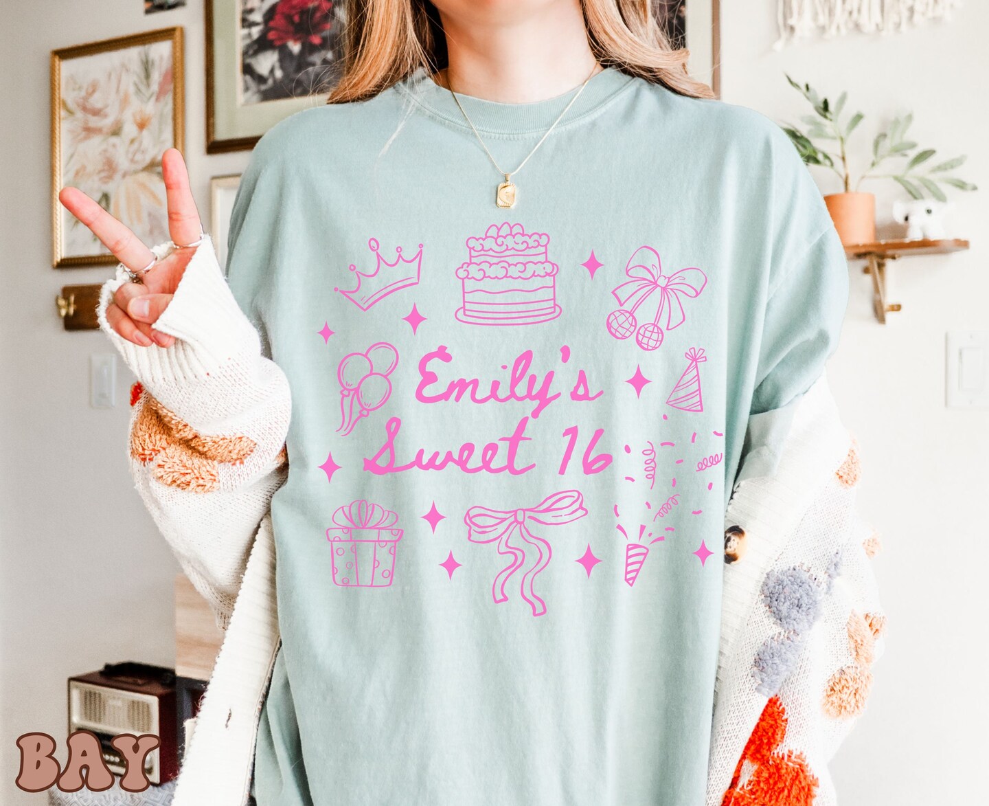Custom 16th Birthday shirt For Her, Personalized name 16th Birthday Girl Gift, Sweet 16 Gifts For Daughter, Cute 2009 gift, Sixteen Shirts