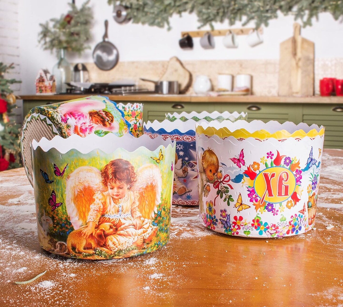 12 oz Easter Bread Baking Paper Molds | 12 Pack Forms | Round Non Stick Kulich Paska Mold - Panettone Paper Mold W 4.33 x H 3.35-In