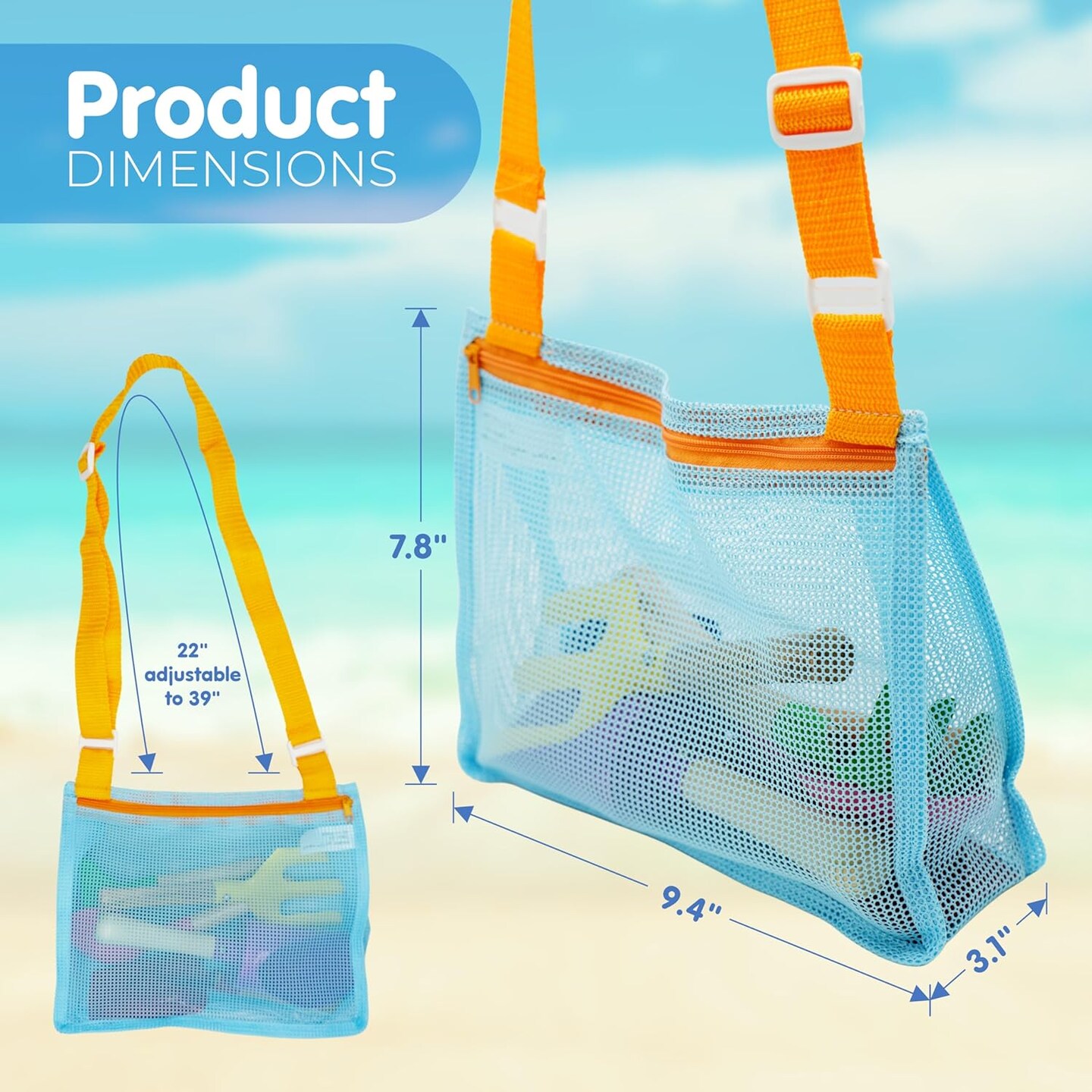 4E&#x27;s Novelty 1 Set Shark Tooth Sifter &#x2013; Packable Beach Toy Set