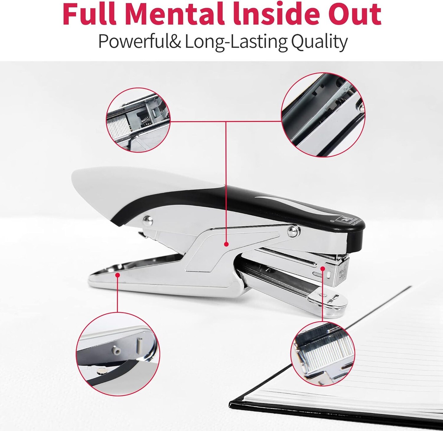 Stapler Heavy Duty with 1000 Staples and Staples Remover, 20 Sheet Capacity, Office Desk Stapler for Stapling Home School Warehouse Handmade, No Jam