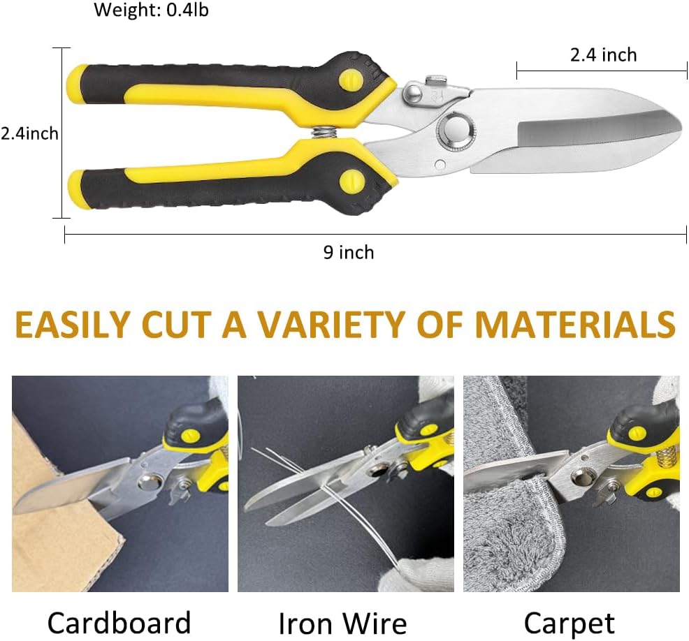 Scissors Heavy duty 9-inch, Shears Multipurpose, Easy Cutting Iron Sheet, Carpet, Tin, Wires