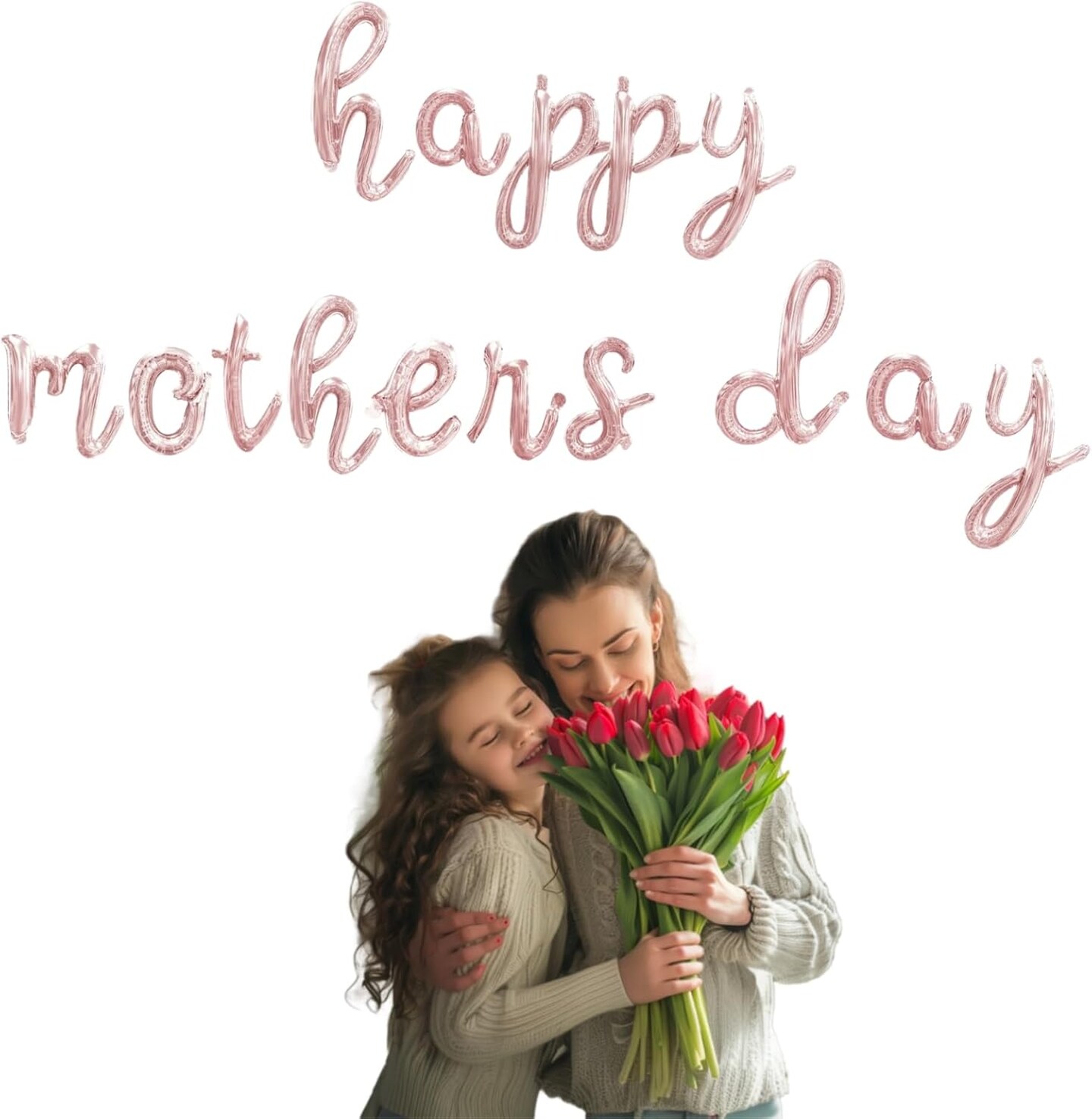 Happy Mother&#x2019;s Day Letter Balloons Kit Script Letter Balloon Decorations 18&#x201D; Letter Foil Balloon Set Happy Mother&#x27;s Day Best Mom Balloon Set Heart Shape Crown Set Decoration for Mother&#x27;s Day Family