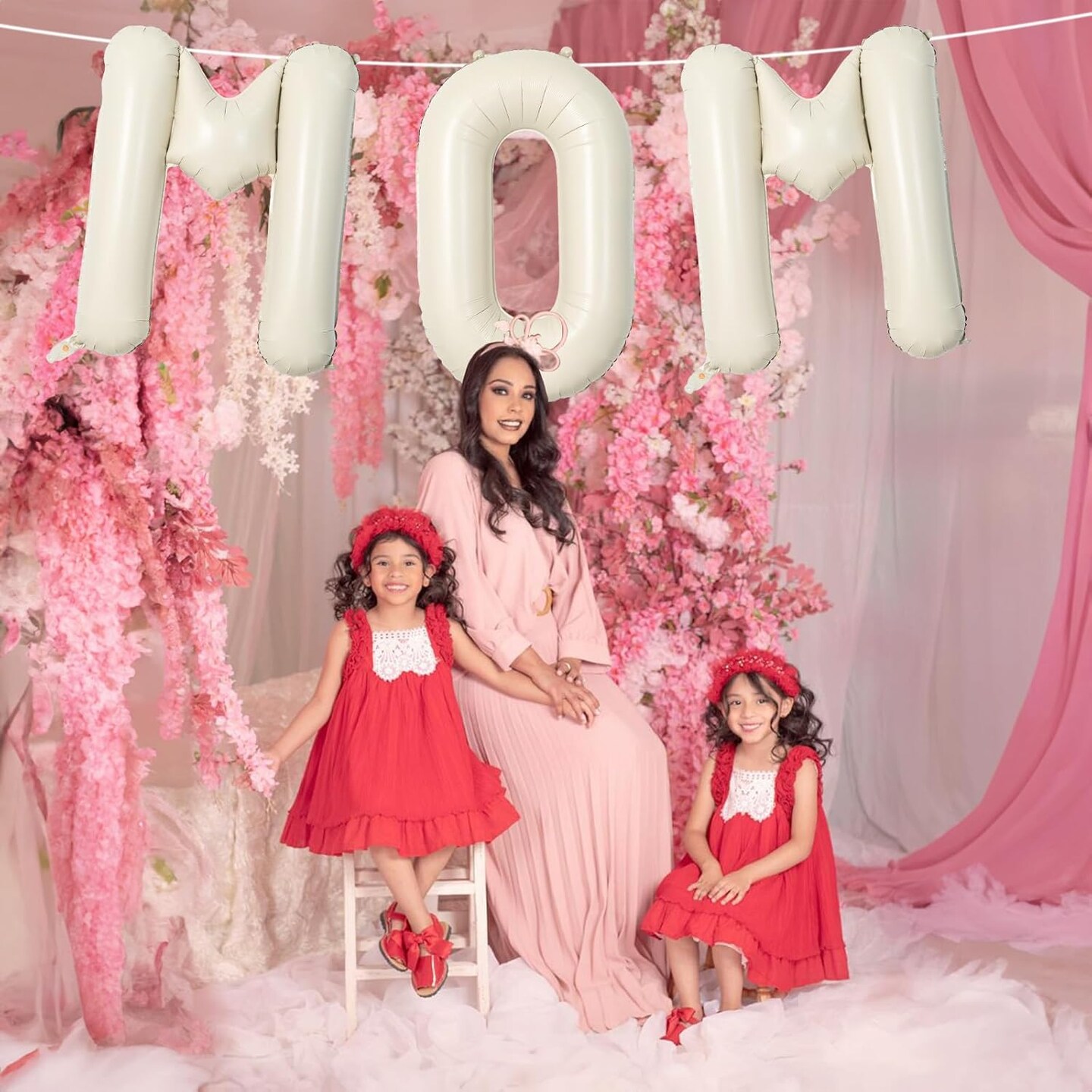 40 Inch Beige Mom Balloons for Mothers Day Decorations, Large Cream Mother&#x27;s Day Mylar Foil Balloon Letter, Ivory White Sand Mom Alphabet Sign for Mama Birthday Baby Shower Party Decor Supplies