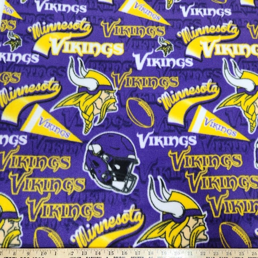 Licensed NFL Minnesota Vikings Retro Fleece 70122 Fabric by the Yard