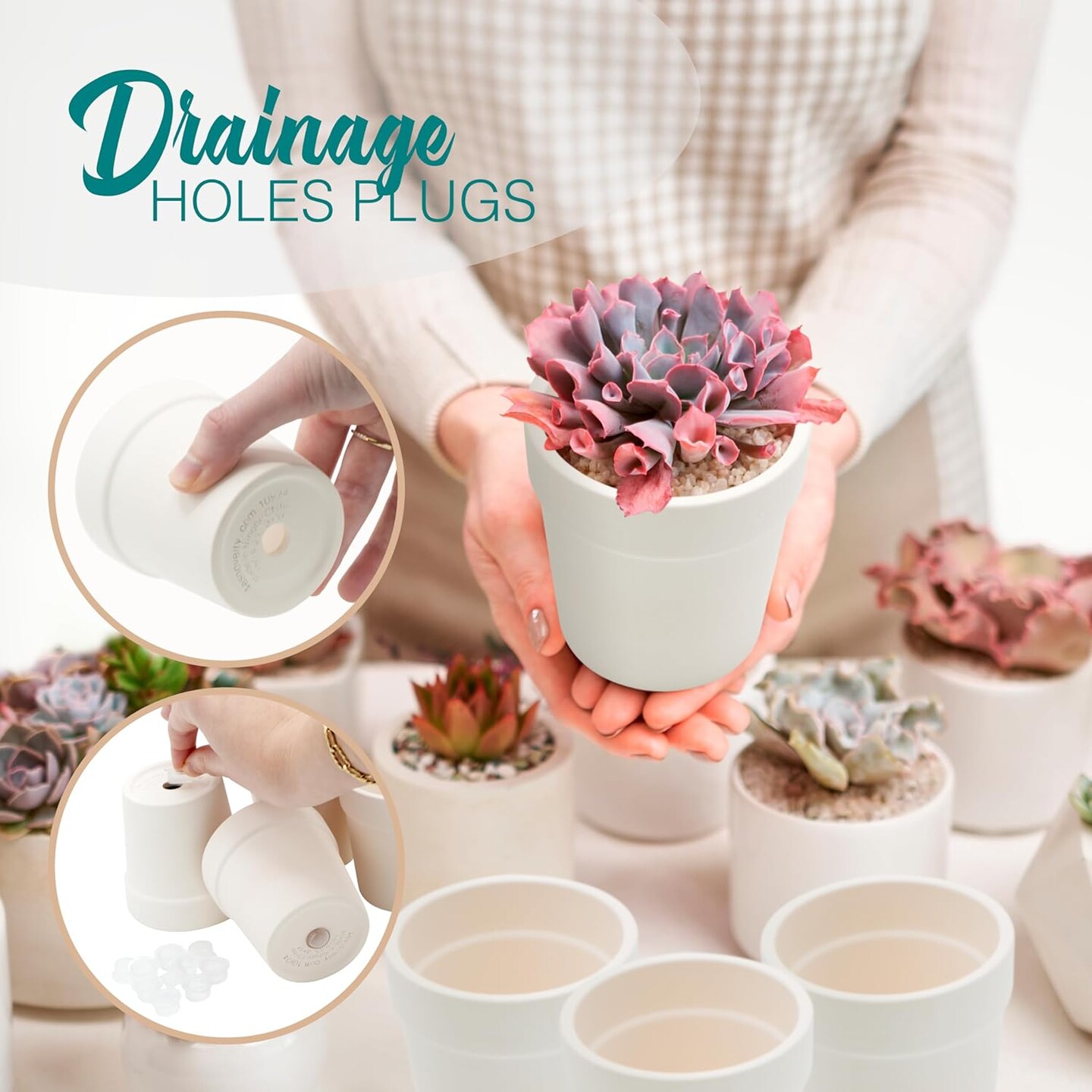 4E&#x27;s Novelty 12 Pack Ceramic Flower Pots with Drainage Holes - DIY Craft Paintable Flower Pots for Kids