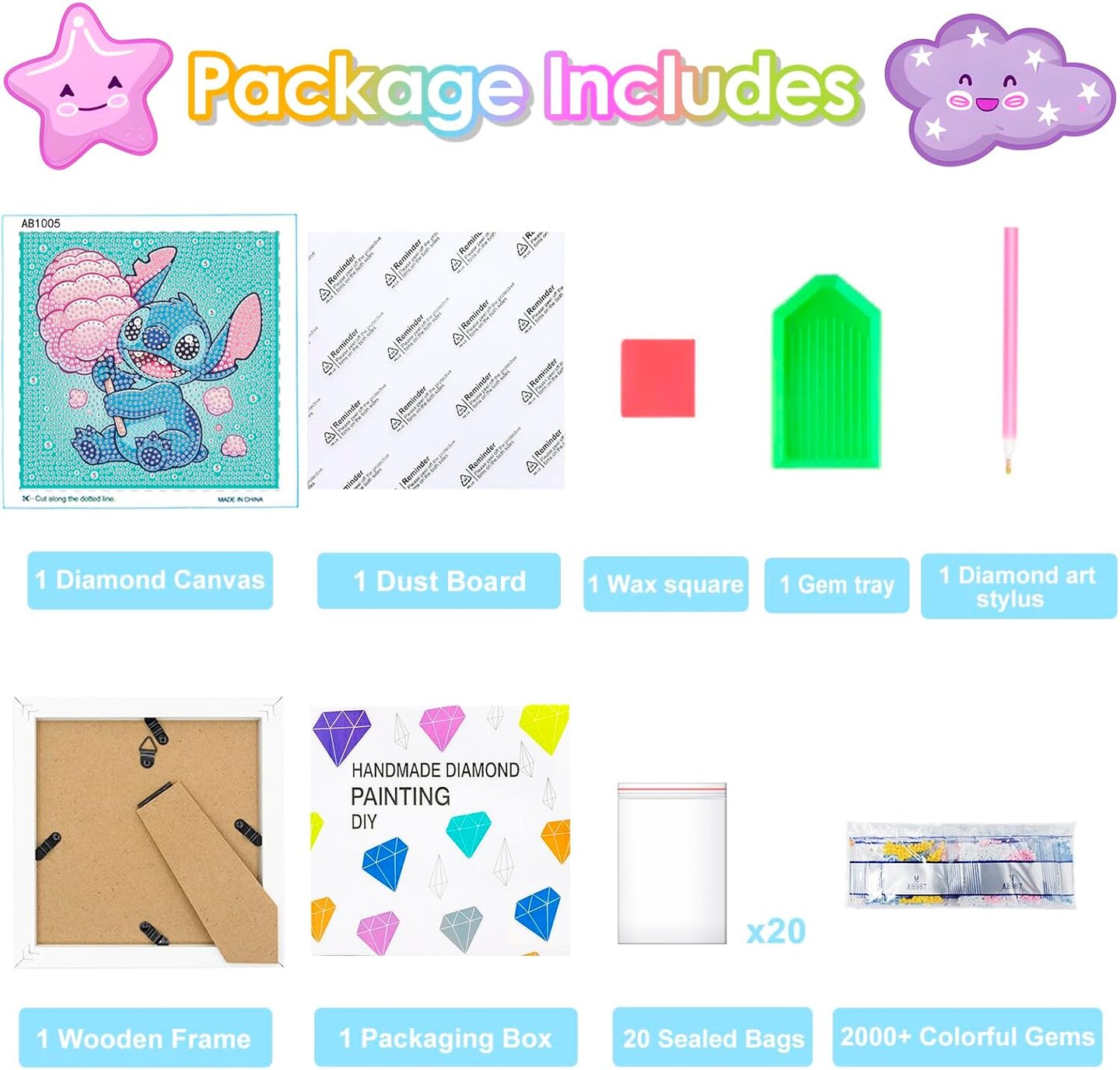 Diamond Art Kits for Kids - Crafts for Girls 8-12 - Diamond Art Painting with Wooden Frame