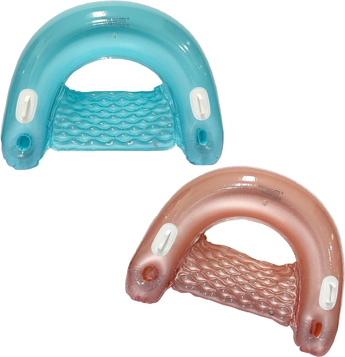 4E&#x2019;s Novelty 2 Pack Inflatable Pool Chair Float - Pool Floats for Adults with Drink &#x26; Phone Holder