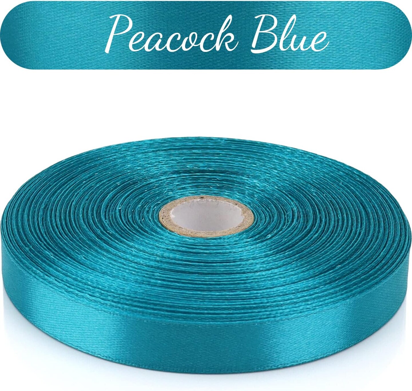 1/2 inch, Peacock Blue Ribbon for Gift Wrapping 50 Yards Perfect Wedding Party Wreath Sewing DIY Hair Accessories Decoration Floral Hair Balloons Other Projects (1/2 inch, Peacock Blue)