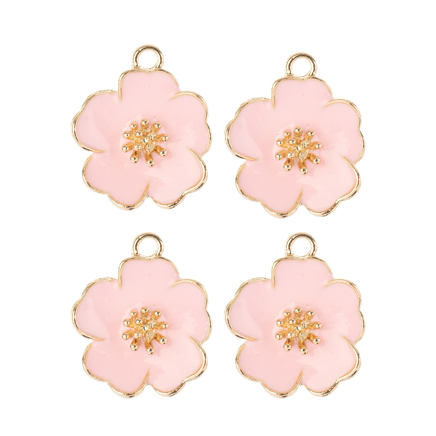 John Bead Sweet & Petite 20x24mm Large Flower Charms, 4pcs