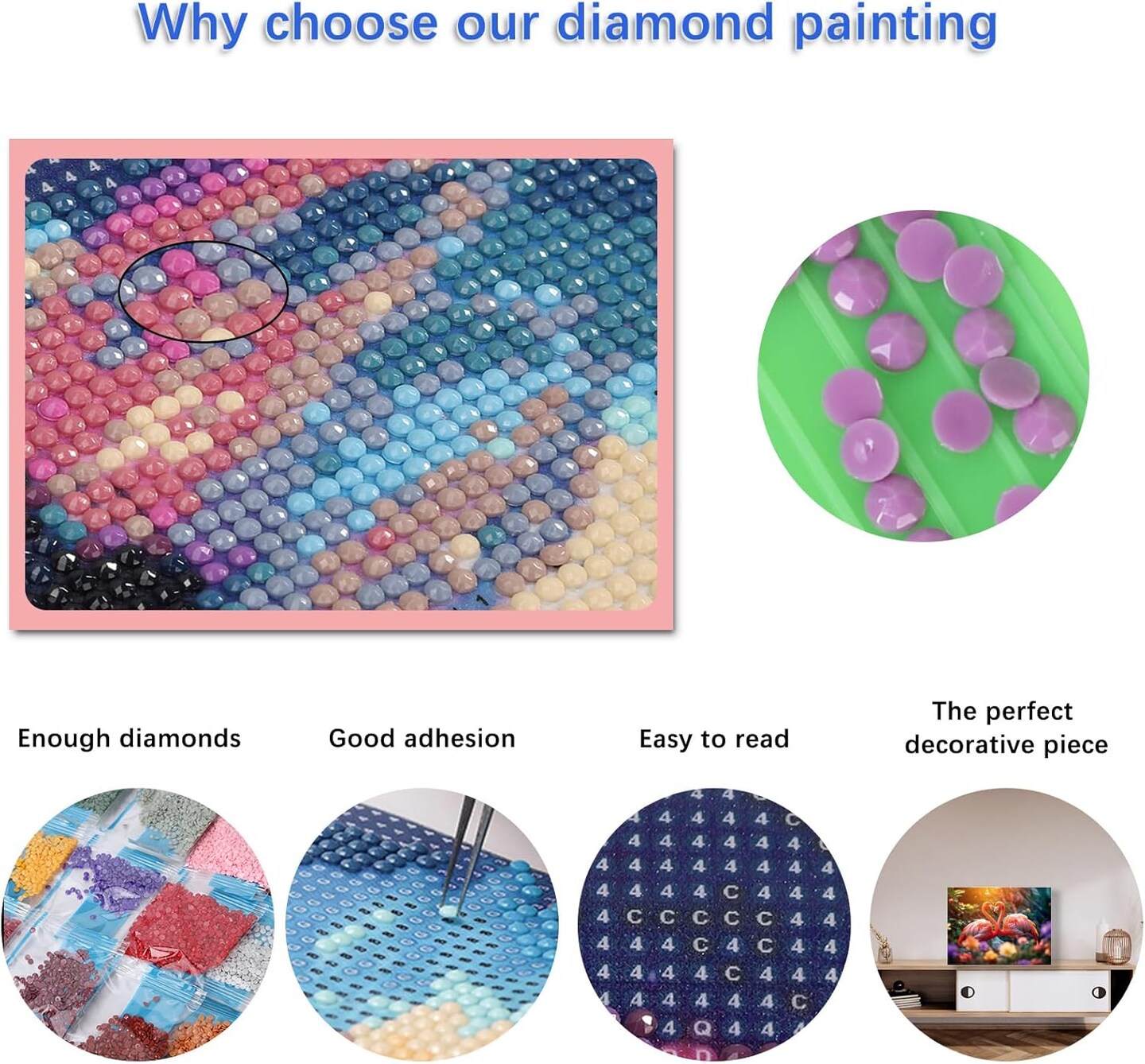 Flamingo Diamond Painting Kits for Adults 11.8 x 15.7 Inch DIY 5D Full Drill Diamond Art Kits