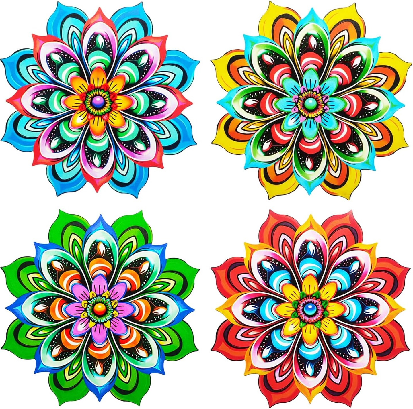 Metal Sunflower Wall Art Decorations - Handmade Outdoor Yard Garden and Indoor Outdoor Wall Decor, Creative Flower Hanging Set&#xFF0C;Garden Decor for Outside