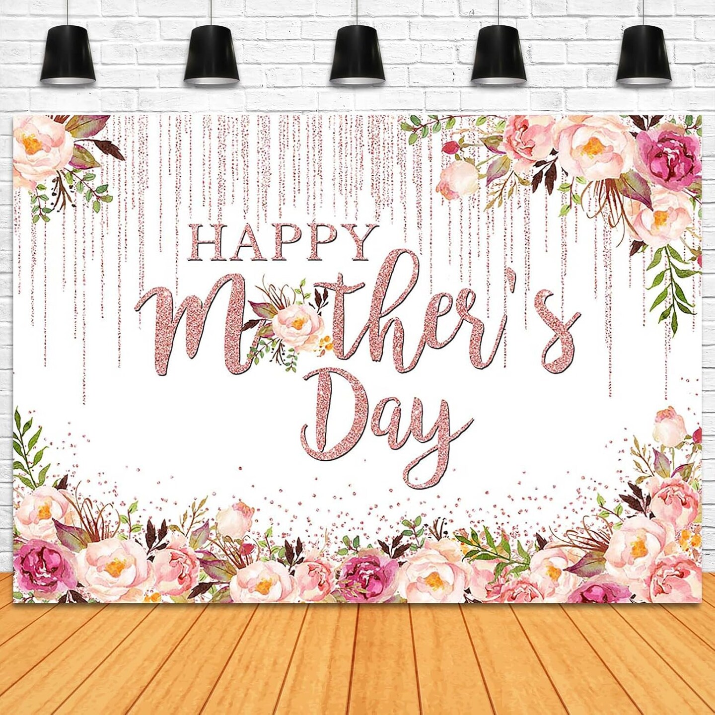 Happy Mother&#x27;s Day Backdrop 7x5ft Pink Floral