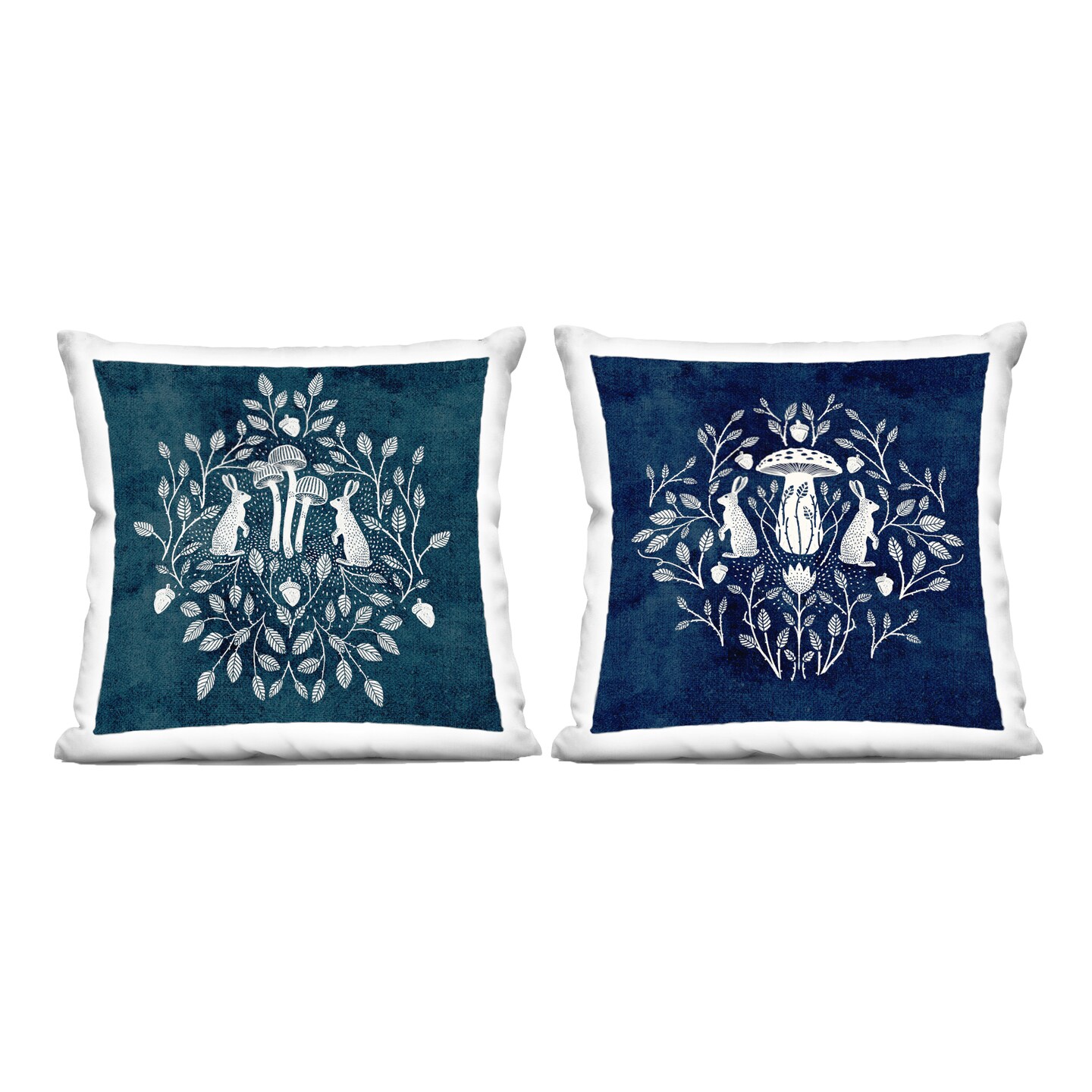 Stupell Industries Boho Mirrored Floral Bunnies 2pc Decorative Printed Throw Pillow Set Design by Katie O'Shea, 18 x 7 x 18