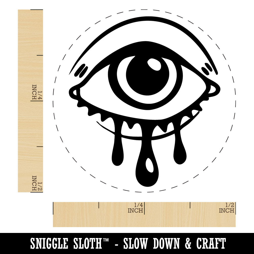 Sad Crying Eye Running Mascara Makeup Rubber Stamp for Stamping Crafting Planners