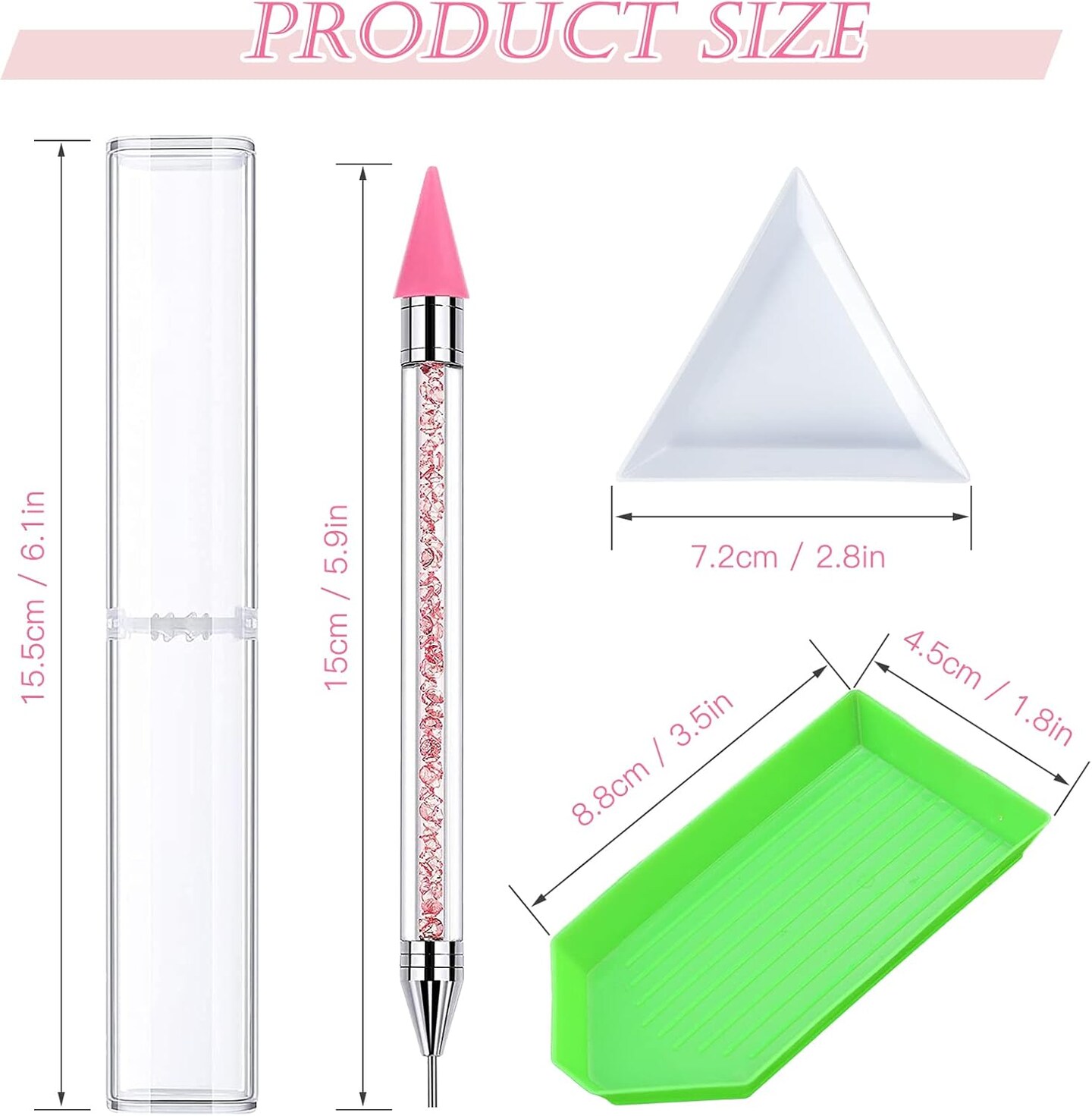 2 PCS Wax Pen, Diamond Painting Pens No Wax Needed Self-Stick Drill Pens, Diamond Art Pens for DIY Crafts Painting Cross-Stitch Nail Art