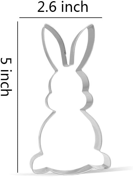 8 Piece Large Easter Cookie Cutter Set - Bunny, Rabbit, Easter Egg, Chick, Flower, Carrot - Stainless Steel