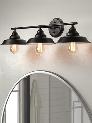 3-Light Oil Rubbed Bronze Bathroom Vanity Light Modern Adjustable Wall Fixture for Bathroom, Powder Room, or Dressing Area – Easy Installation, Anti-Rust Finish