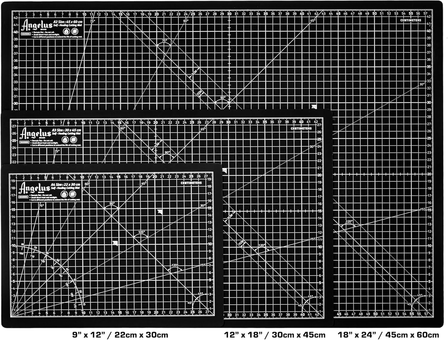Self-Healing Cutting Mat, Double Sided, Non-Slip, Durable, Scratch-Resistant Rotary Cutting Board for Leather, Craft, Fabric, Quilting, Sewing, Scrapbooking Projects (12&#x22; x 18&#x22;)