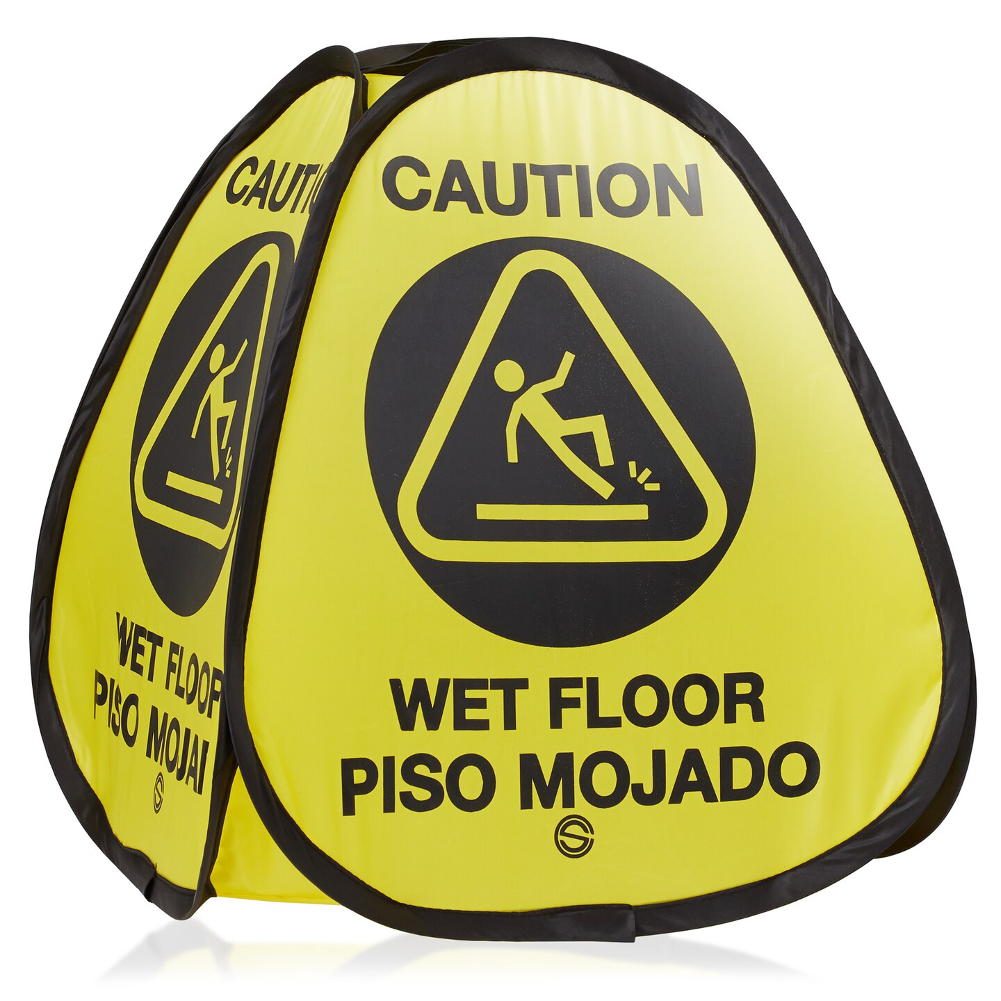 Dryser 3-Pack 16&#x22; Pop-up Caution Wet Floor Signs -&#xA0;Yellow&#xA0;4-Sided English/Spanish Warnings