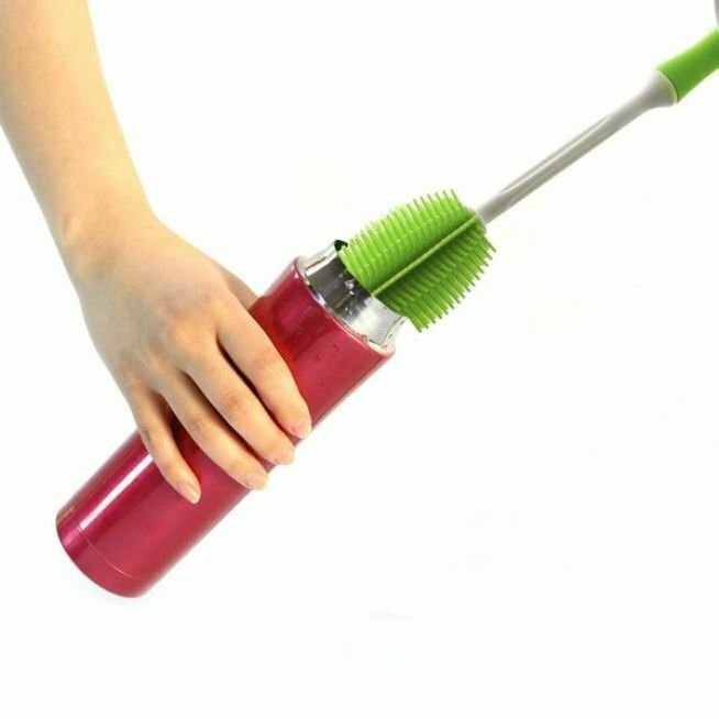 Norpro 14&#x22; Long Silicone Bottle Brush - Great for Cleaning Travel Cups and Baby Bottles