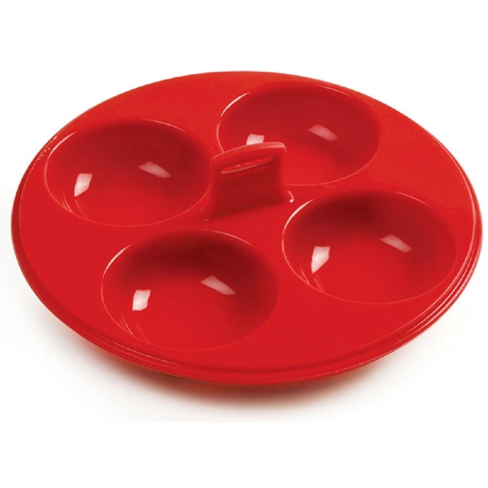 Norpro Nonstick Silicone 4 Egg Poacher - Fits 9 to 12&#x22; Skillets