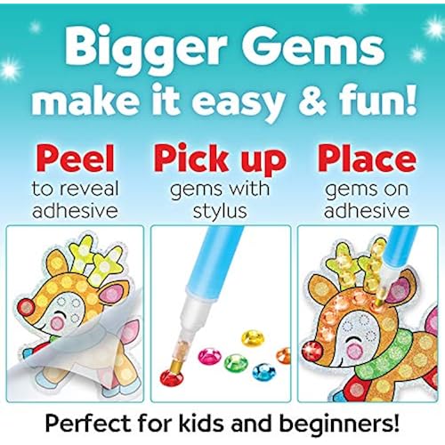 Creativity for Kids Big Gem Diamond Painting Kit: Holiday Stickers and Suncatchers, DIY Christmas Crafts for Kids