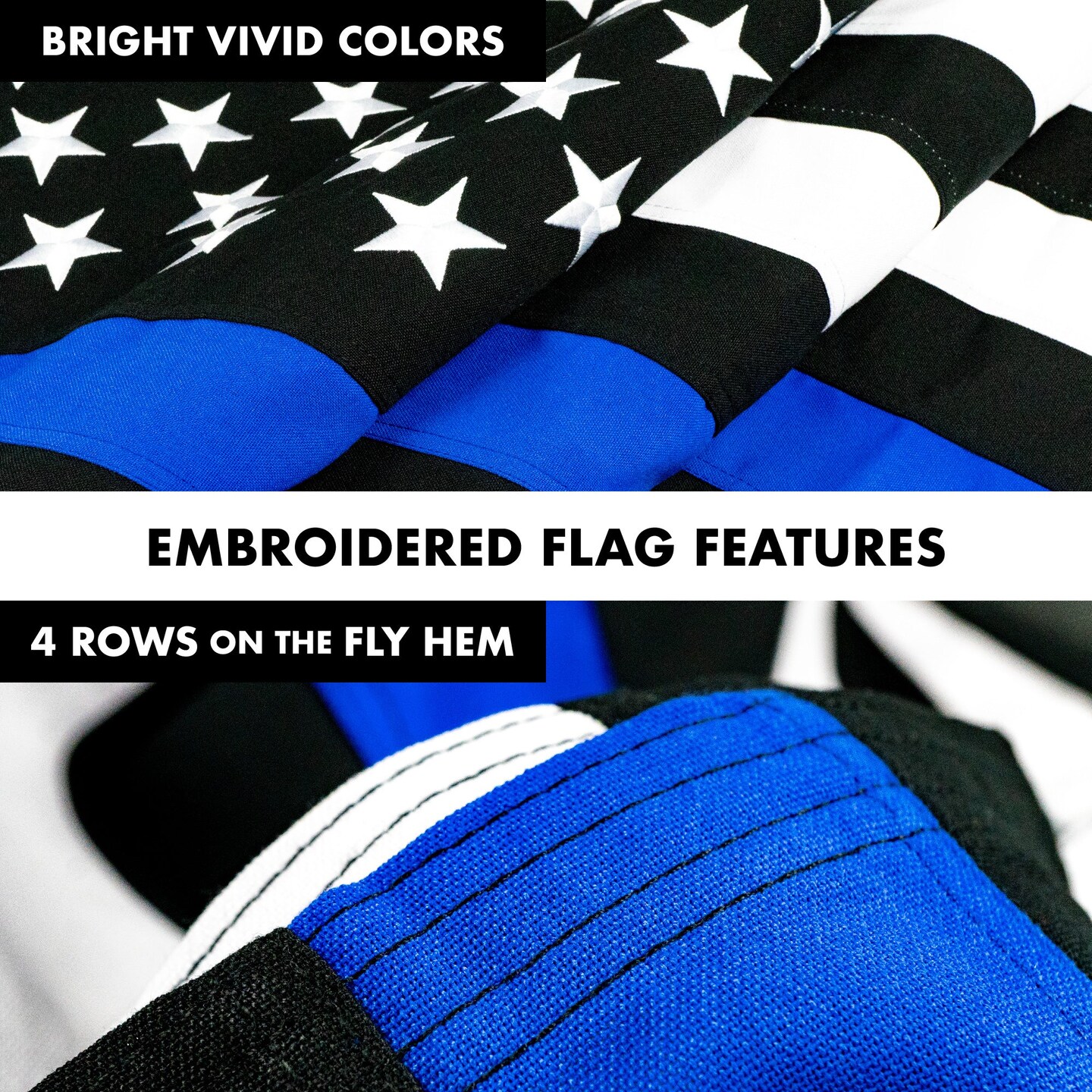 G128 - 5 Feet Tangle Free Spinning Flagpole (Silver) Thin Blue Line Flag Brass Grommets Spun Polyester 2x3 ft (Flag Included) Aluminum Flag Pole