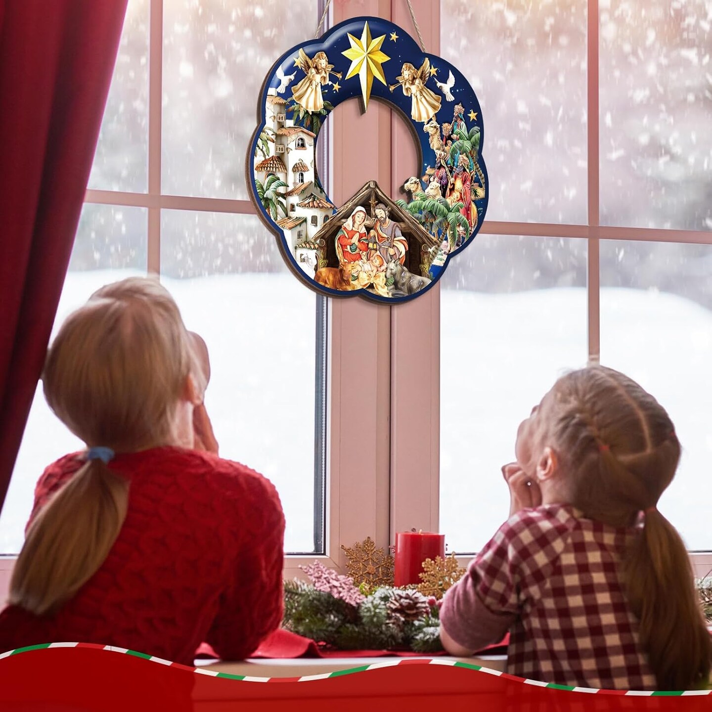 Holy Family Wreath Decorations Christmas Front Door
