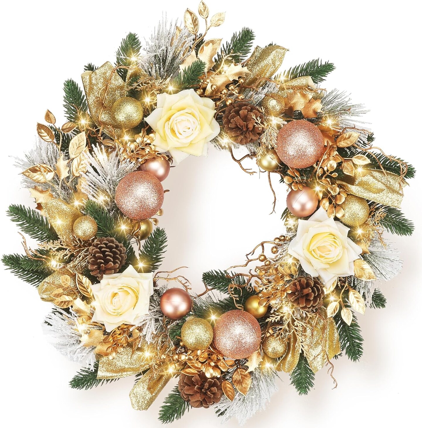 Christmas Wreath for Front Door with Lights