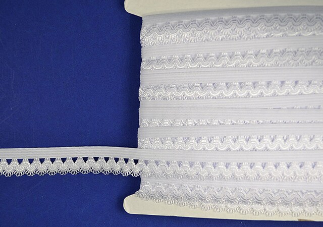 5/8&#x22;x 30 Yards White Stretch Lace Trim - 5 Packs Elastic Trim