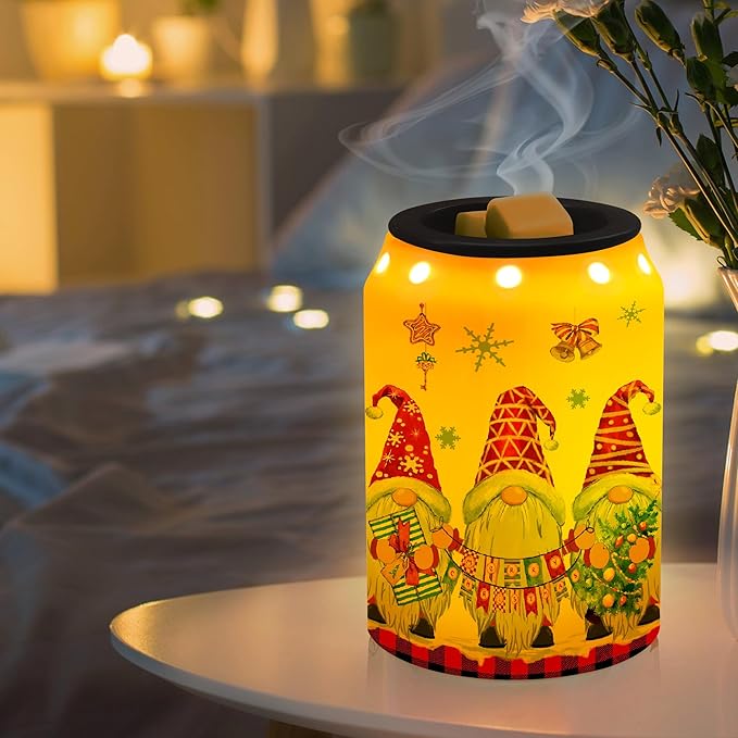 Gnomes Christmas Wax Warmer, Ceramic Wax Melt Warmer for Oil Candle, Electric Warmer Christmas Decorations for Living Room Kitchen Bathroom Home, Unique Women Relaxing Gifts