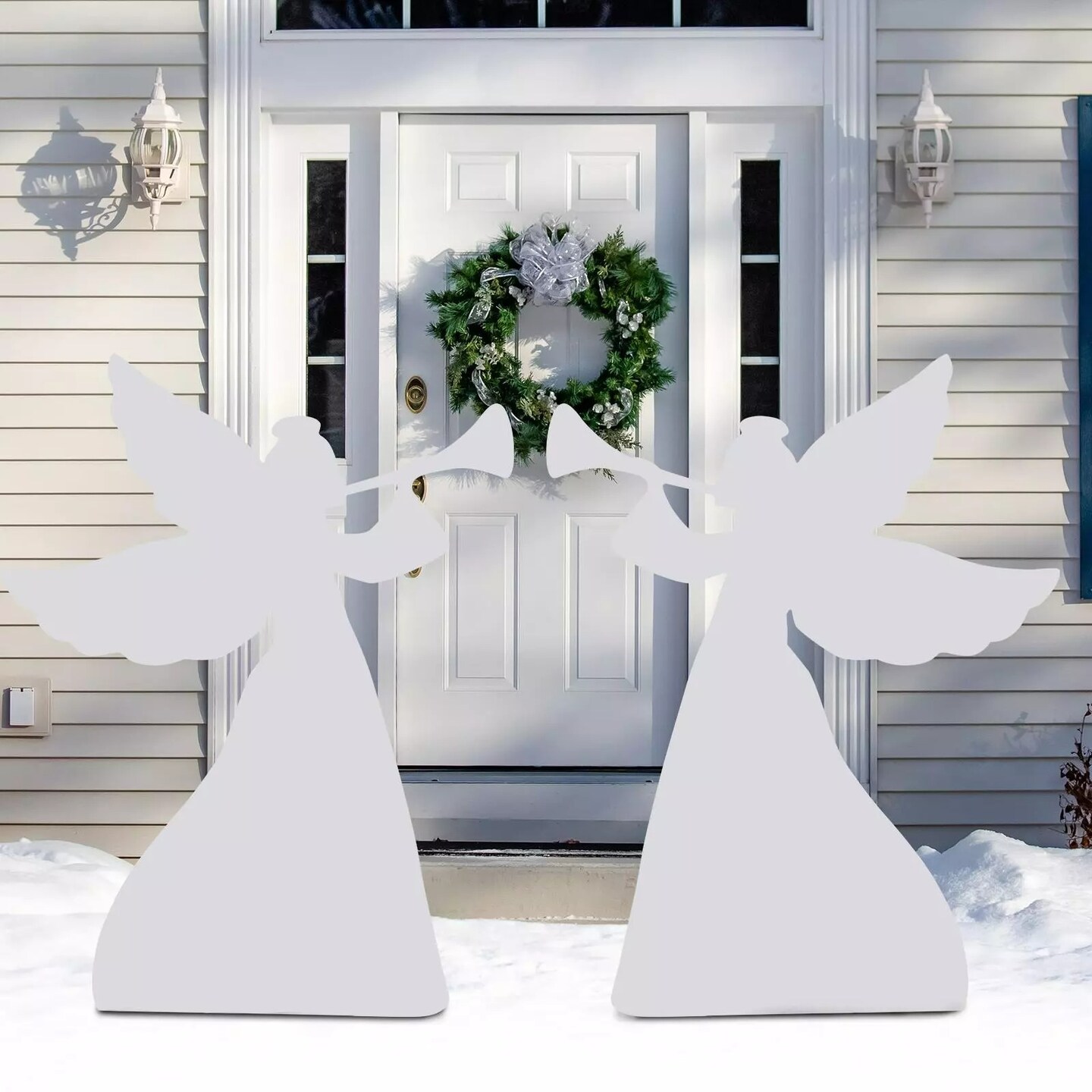 Outdoor Christmas Decorations Angels Set of 2 Weather-Resistant PVC for Yard