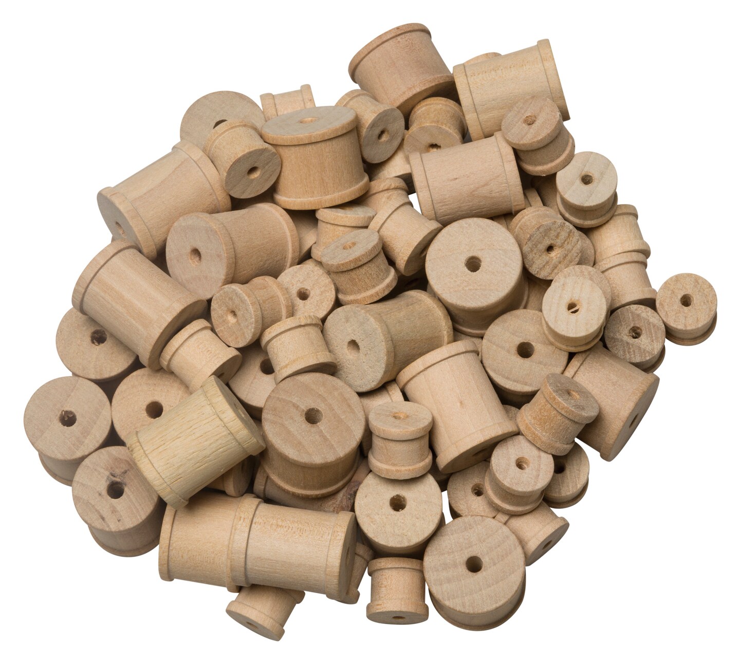 Creativity Street Wood Craft Spool, Assorted Sizes, Set of 144