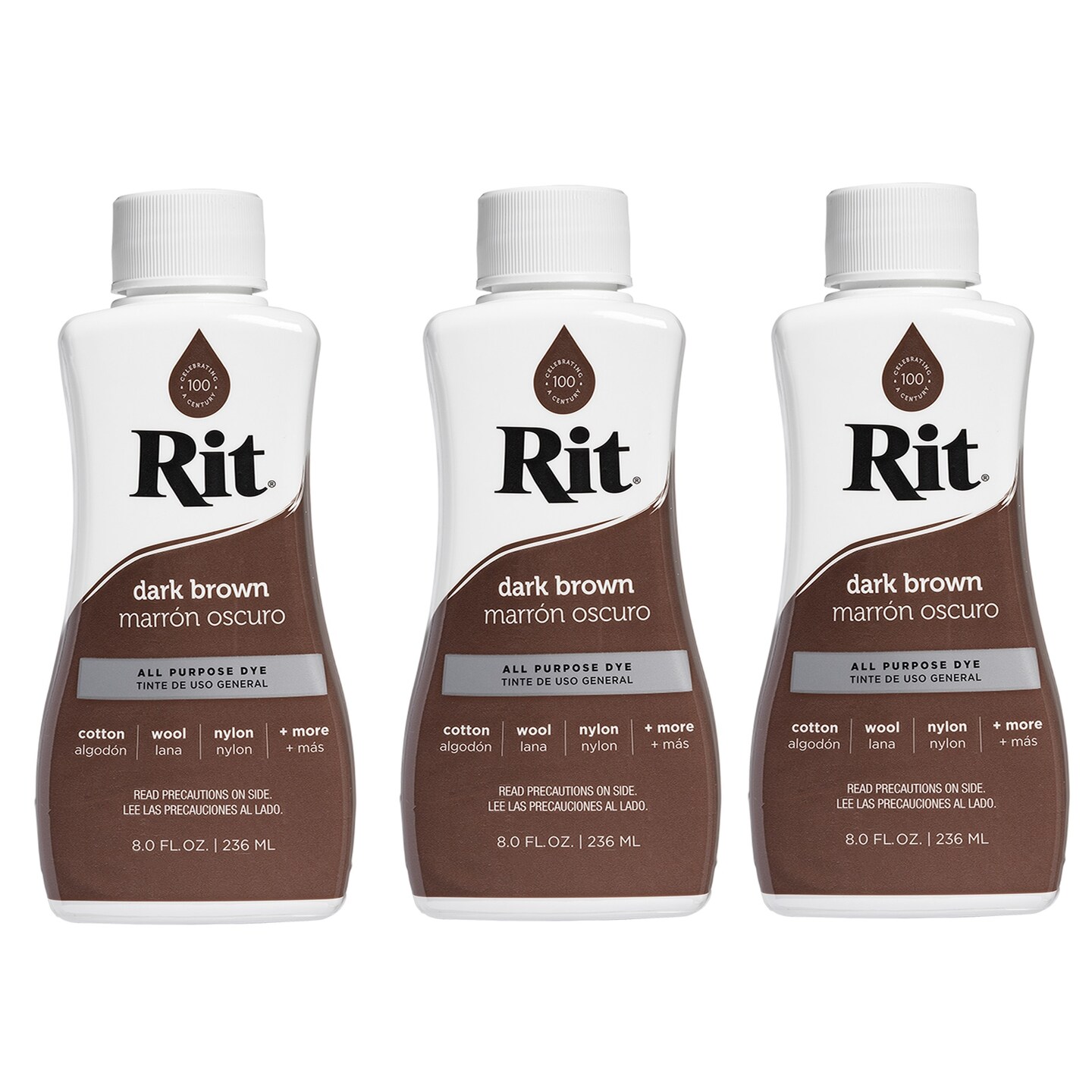 Multipack of 3 - Rit Dye Liquid-Dark Brown