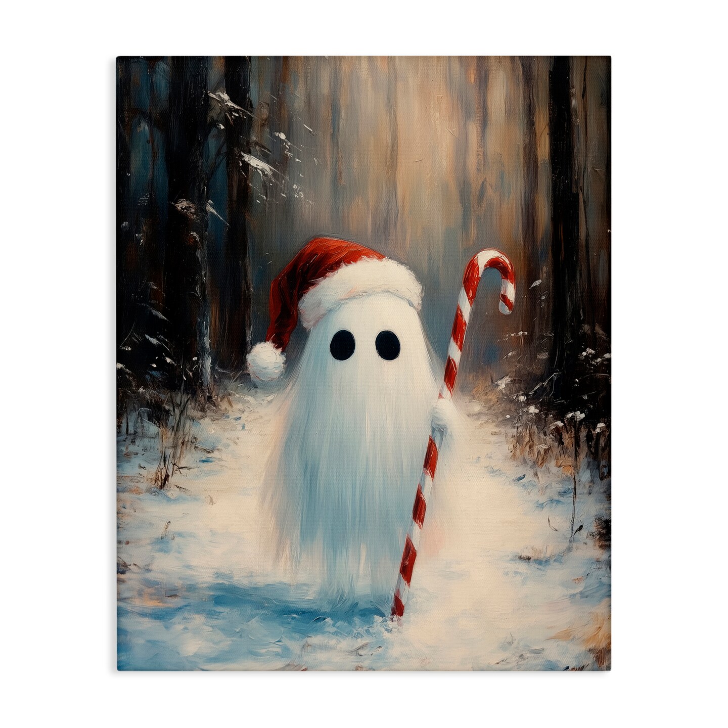 Stupell Industries Candy Cane Forest Ghost Canvas, design by Arlington Prints