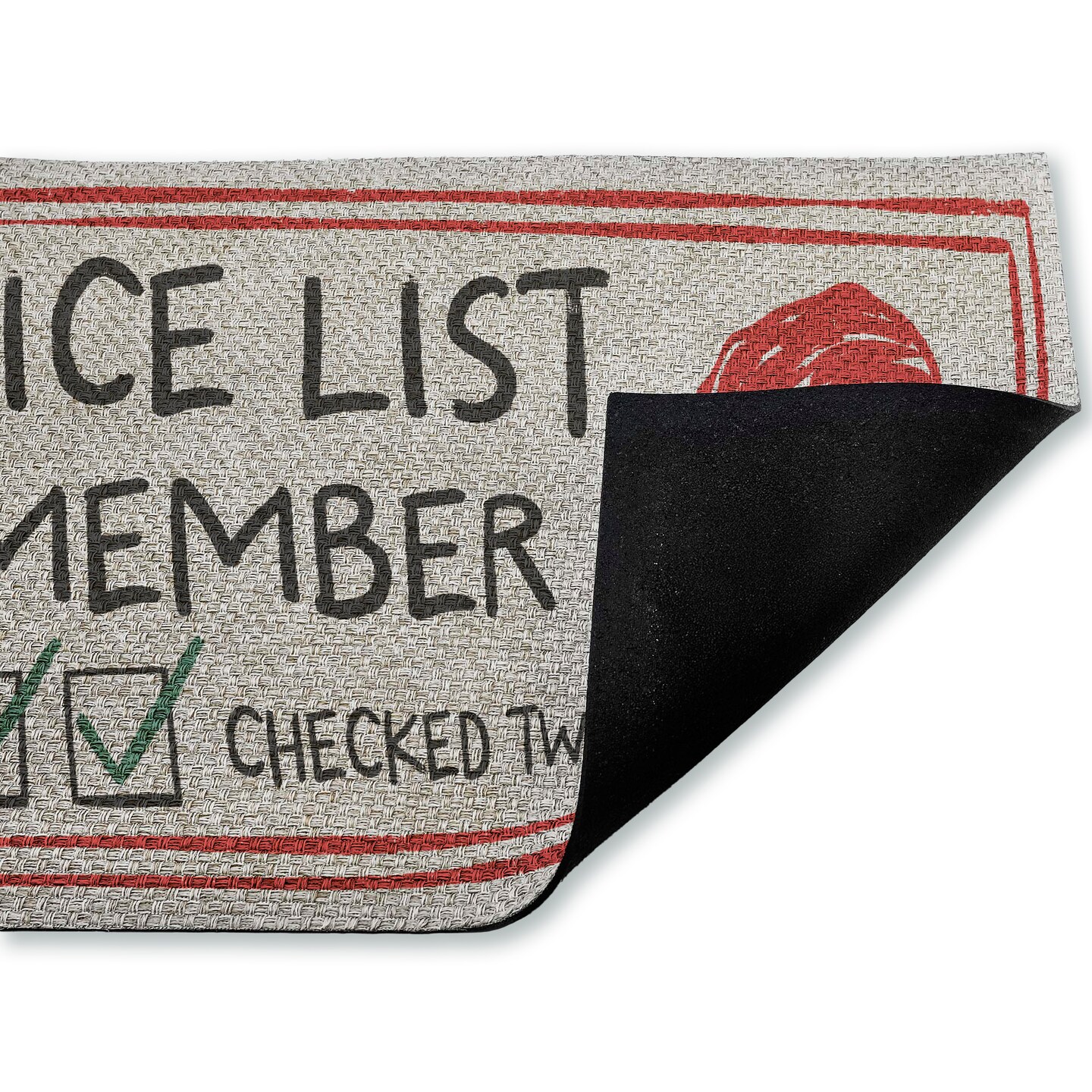 Stupell Industries Nice List Member Checked Twice Outdoor Door Mat, design by JJ Design House LLC, 18"x30"