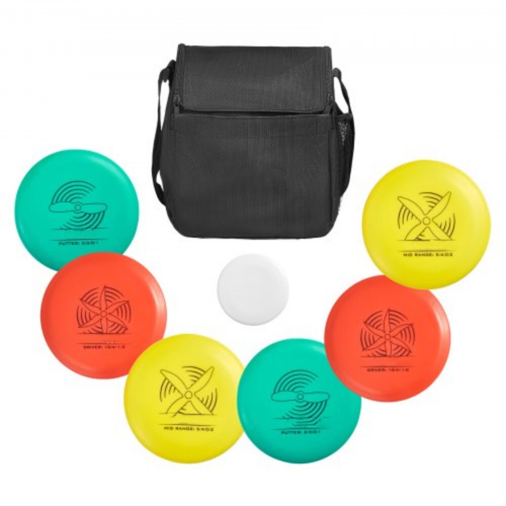 Professional Disc Golf Set 6 Plus 1 Premium TPE Discs with Carry Bag Includes Driver Mid-Range Putter