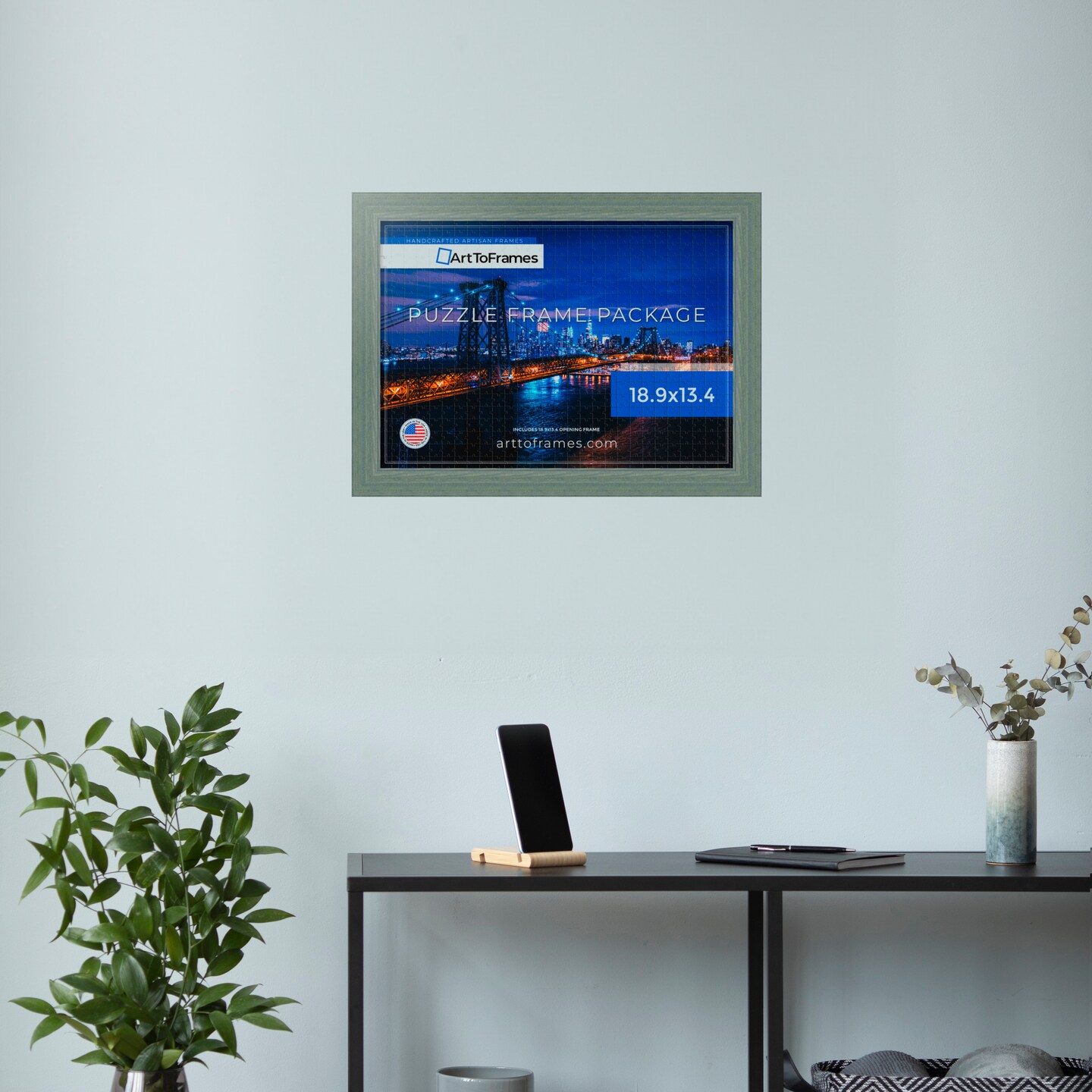 ArtToFrames 18.9x13.4 INCH / 48x34 CM Puzzle Frame for 500 piece Puzzles.This 1.50 Inch Custom MDF Frame for Puzzles Comes with Regular Glass, Available in Multiple Colors