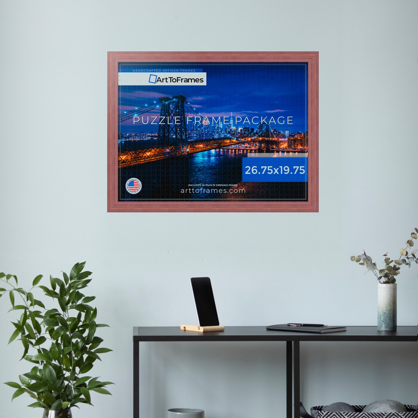 ArtToFrames 26.75x19.75 INCH / 68x50 CM Puzzle Frame for 1000 piece Puzzles.This 1.50 Inch Custom MDF Frame for Puzzles Comes with Economy Acrylic, Available in Multiple Colors