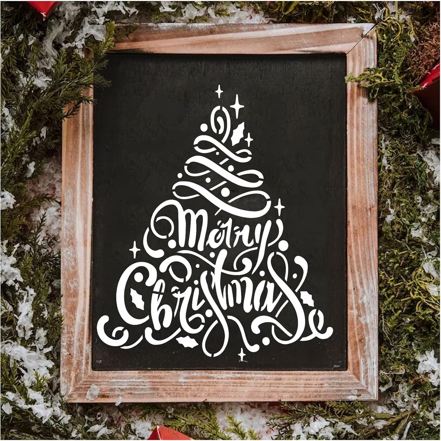 12 Pcs Christmas Tree Stencils for Painting(Holiday)6&#x22;L x 5&#x22;W