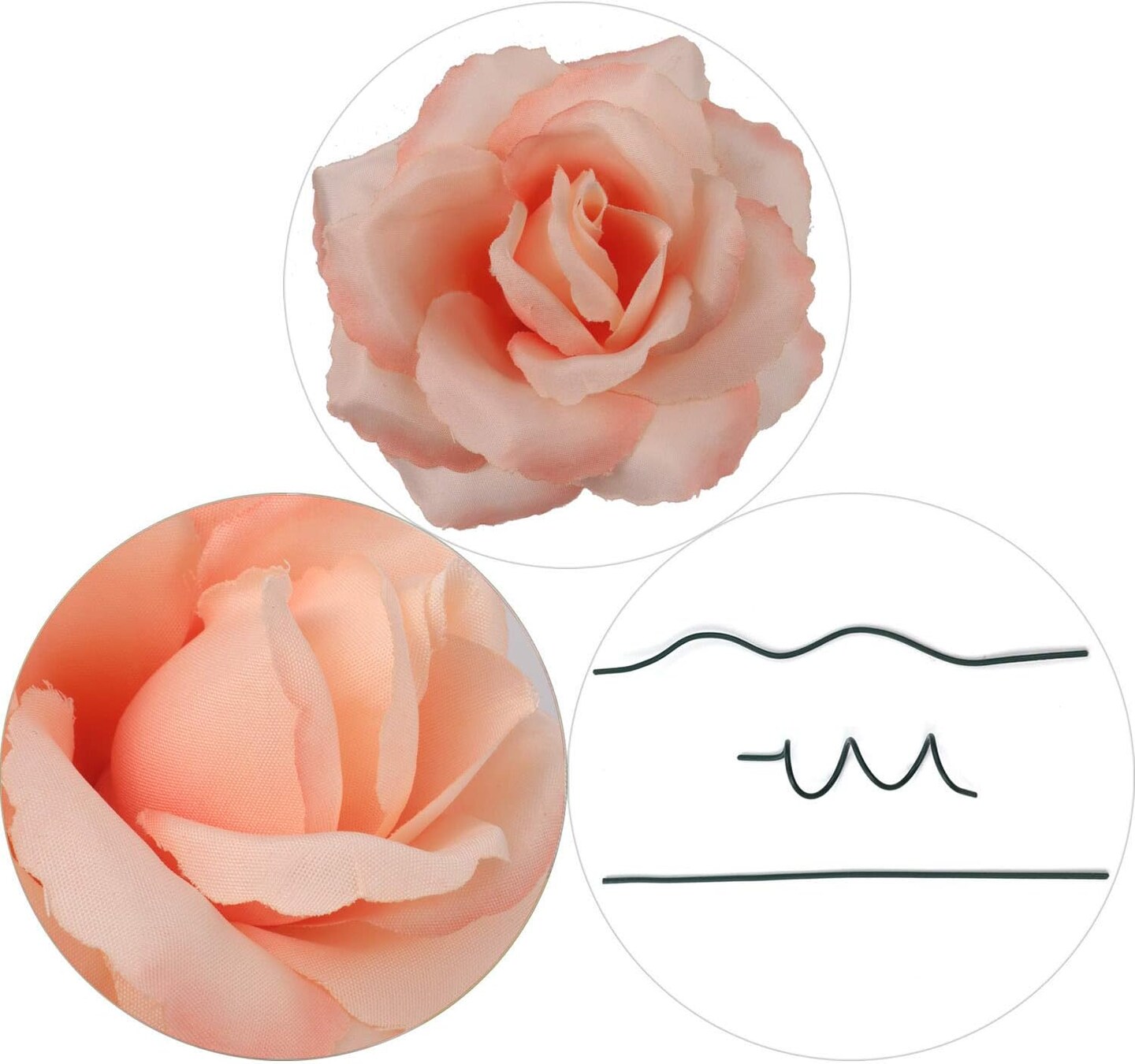 Box of 50: Blush Pink Rose Picks, Silk Blooms, Floral Picks (8"L X 3"W), Floral Home by Artificial Flowers