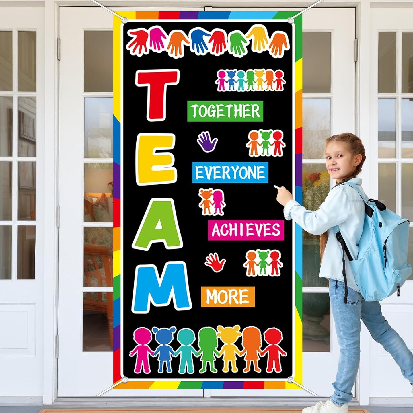 Classroom Colorful Welcome Door Cover Banner Back to School Classroom Decorations