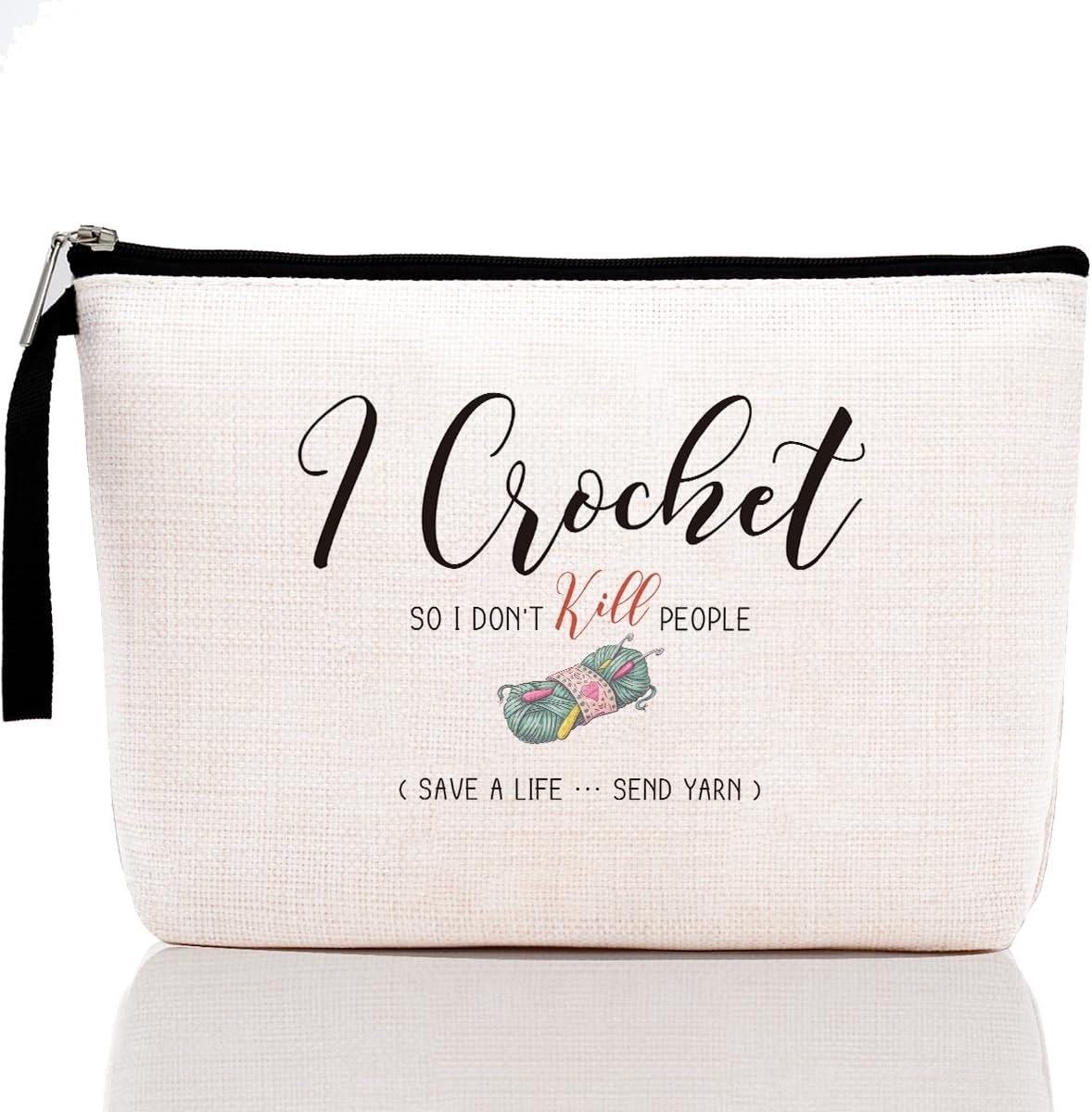 Knitting Gifts for Her, Birthday Gifts for Women Knitters Friends Crocheters Cosmetic Bag