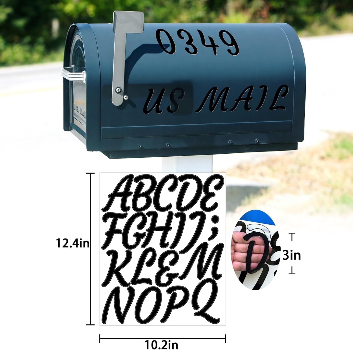 3" Black Vinyl Letter & Number Stickers | 336 Pcs Waterproof Alphabet Kit