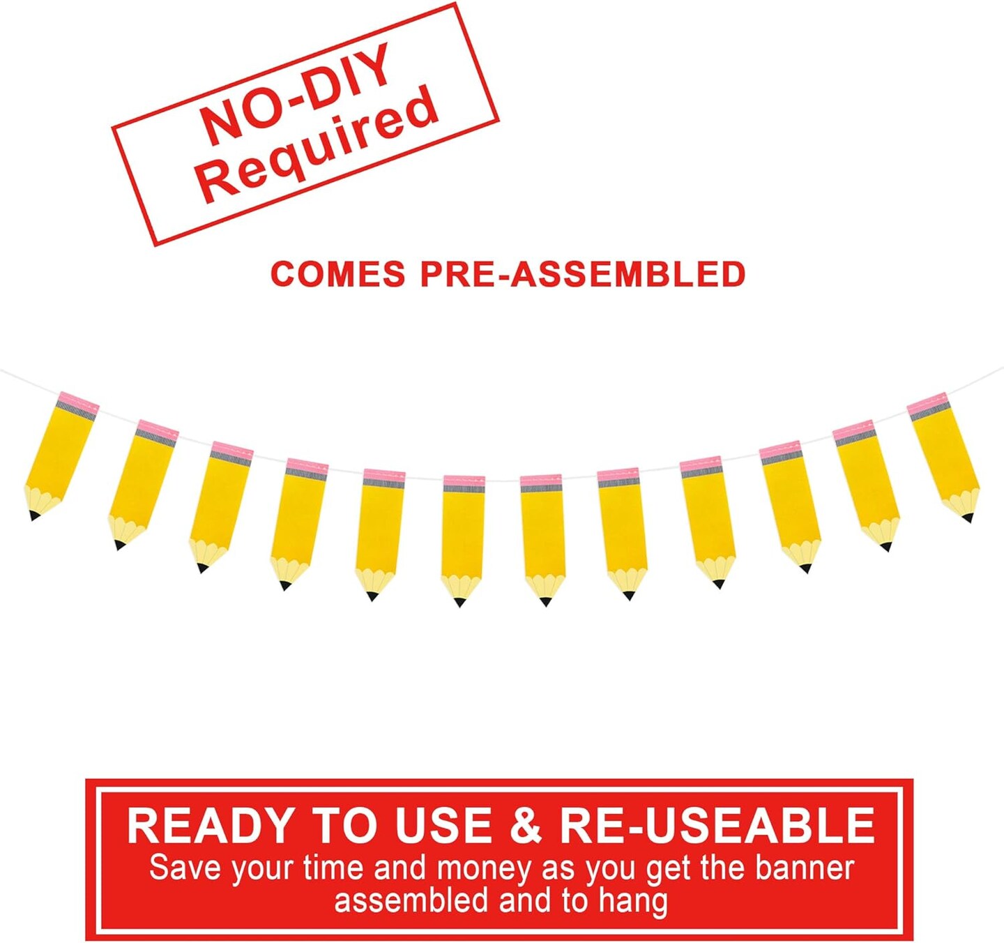 Pencil Banner | Pencil Garland | Kindergarten Banner| Classroom Decor