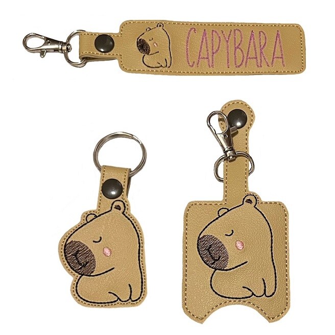 Capybara Hand Sanitizer Holder and or Lip Balm Holder and or Key